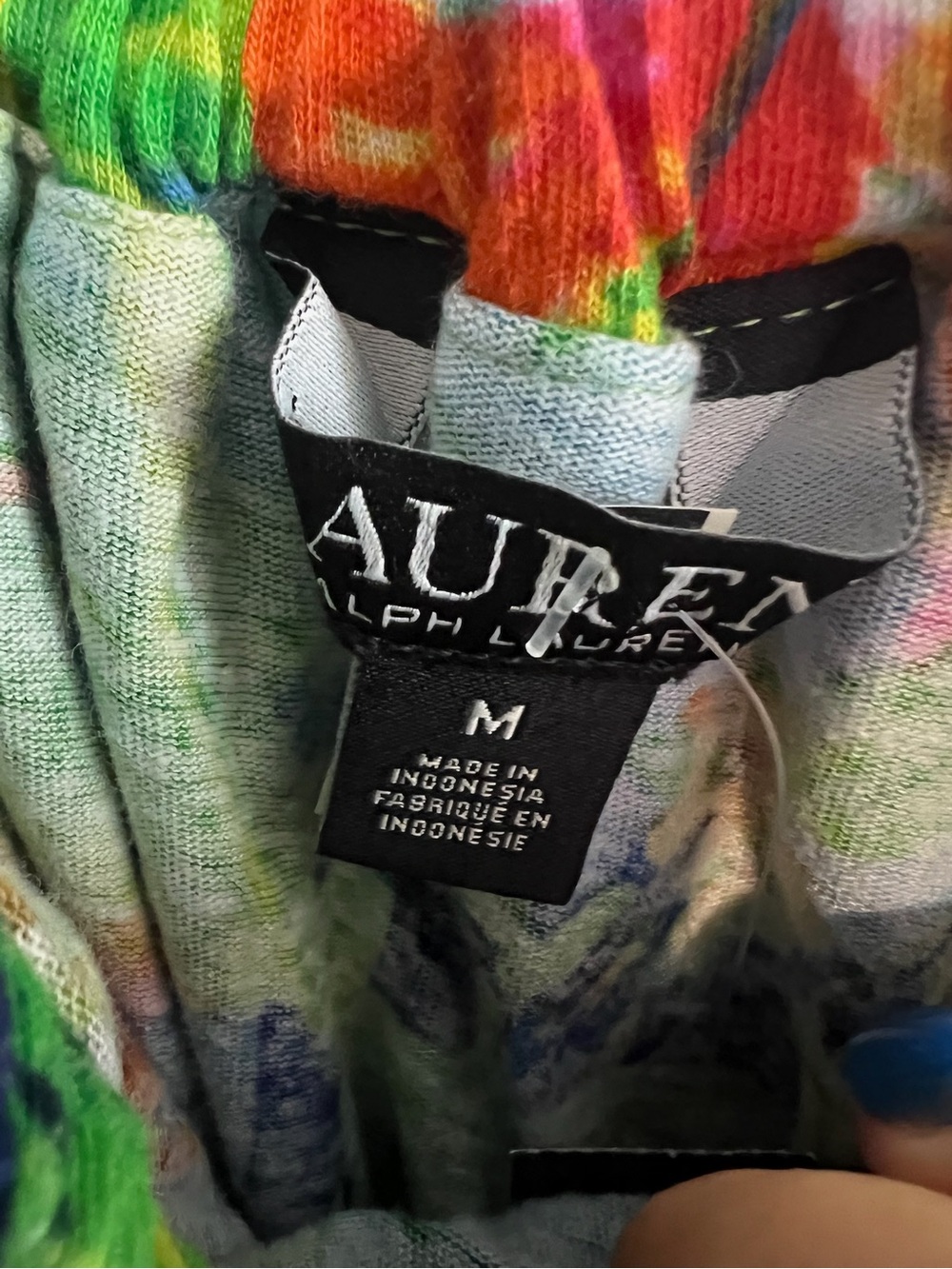 Ralph Lauren Green Tropical Off-Shoulder Ruffle Top - Picture 3 of 4